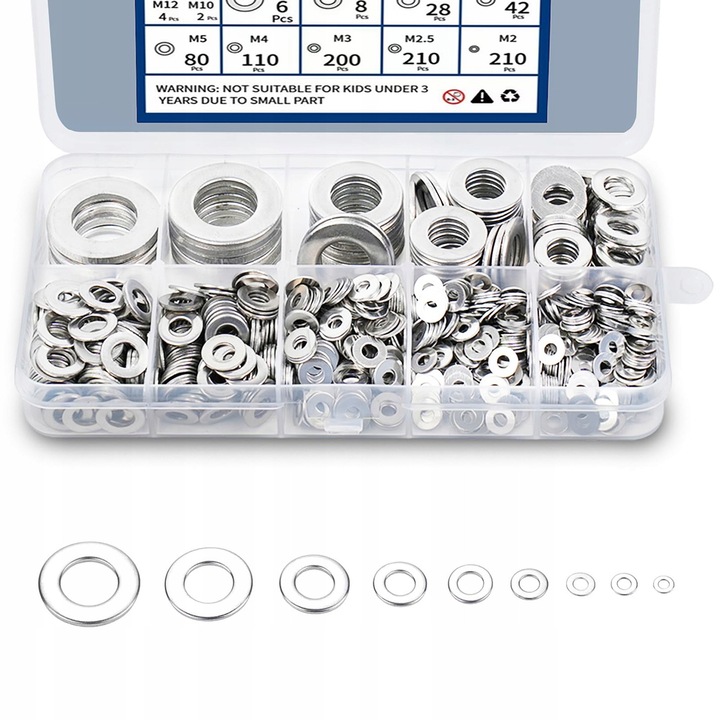 Set 900 bucati piulite plate din otel inoxidabil M2-M12