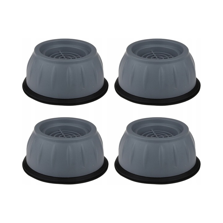 Set 4 suporturi antiviibratii pentru masina de spalat, gri, 3x7,5cm