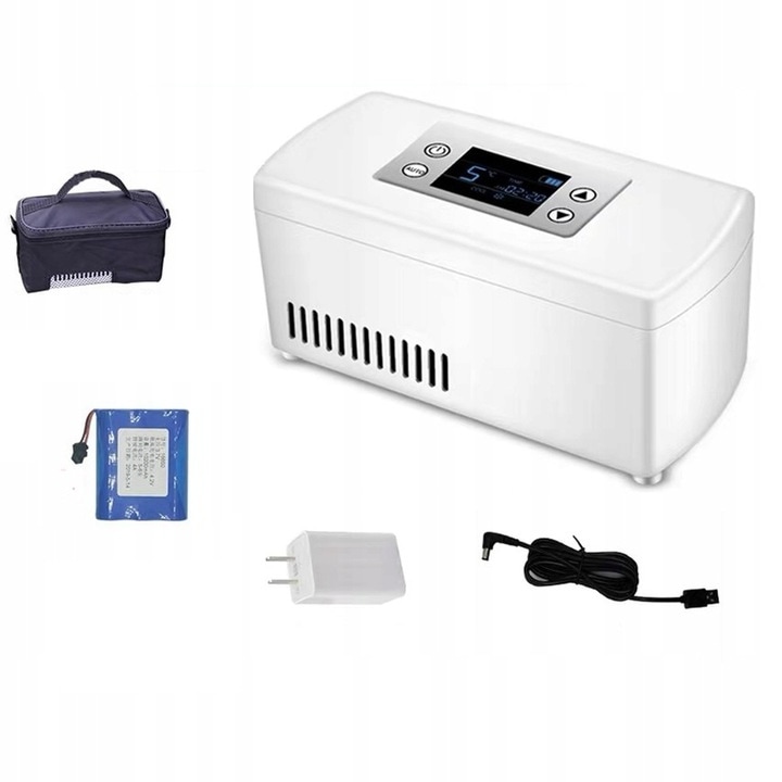 Frigider portabil pentru insulina, mini, 2-8C, capacitate baterie 10200mAh