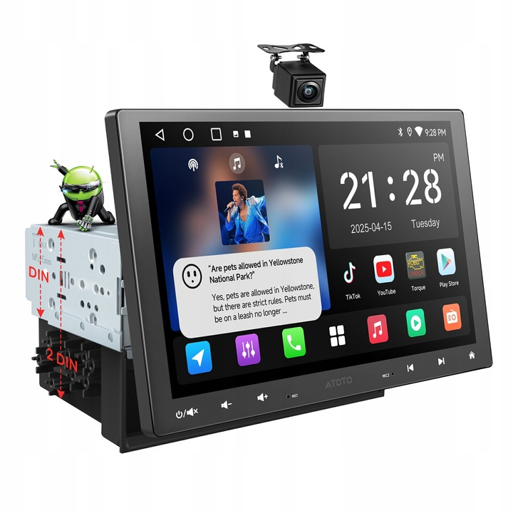 Atoto 10" autórádió, CarPlay, Android Auto, Wi-Fi, Bluetooth