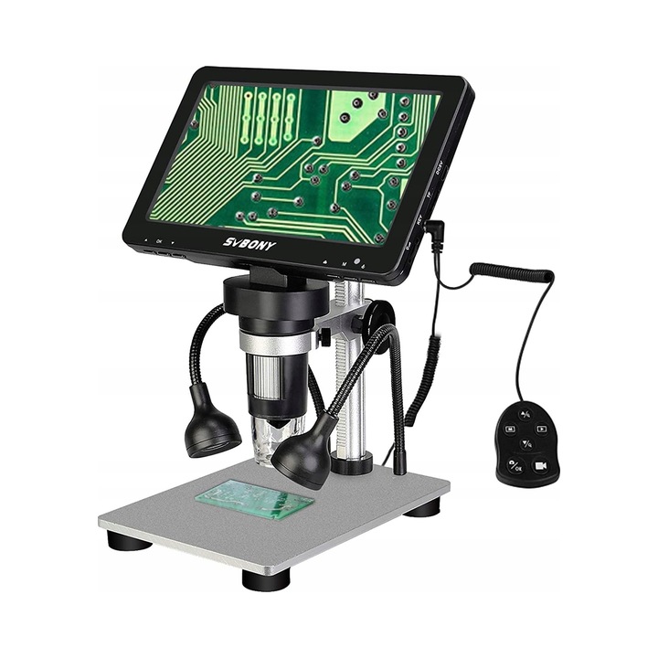 Microscop Digital Svbony SV604, Microscop LCD 1-1200X 7 inch, 12MP 1080P