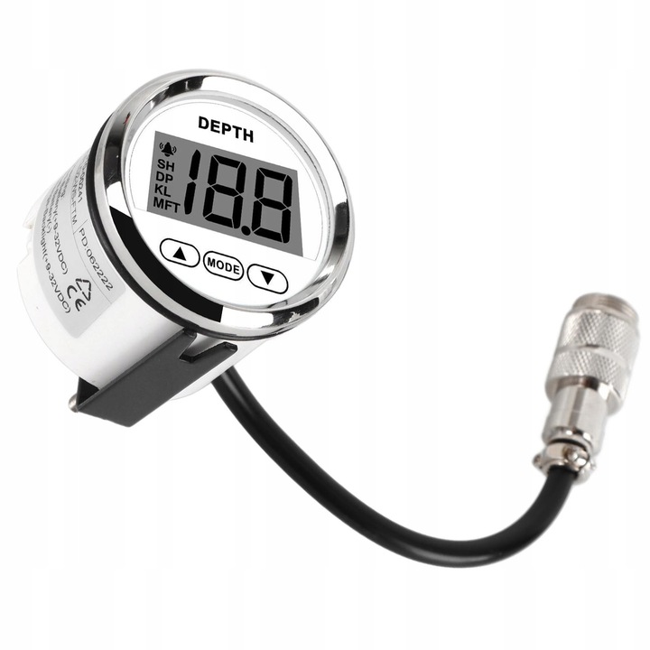 Sonda de adancime pentru barci, 100m, 52mm, iluminare alba, IP67