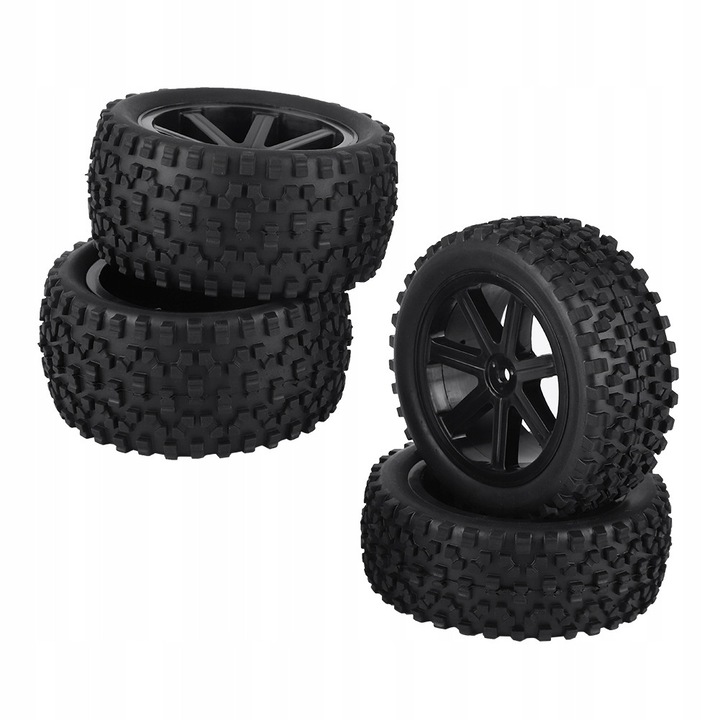 4 db RC kerék készlet, nylon, 85mm, fehér/fekete, 1/10 méretarányú autókhoz