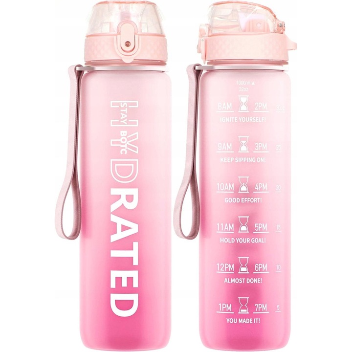 Butelca sportiva BOTC 32oz, Tritan fara BPA, design etans, usor de utilizat cu o singura mana, 1000ml