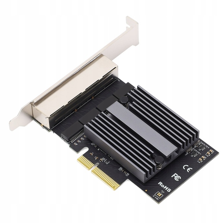Мрежова карта, 4 Gigabit порта, 2.5G, четворен RJ45, 8 LED-а, черен