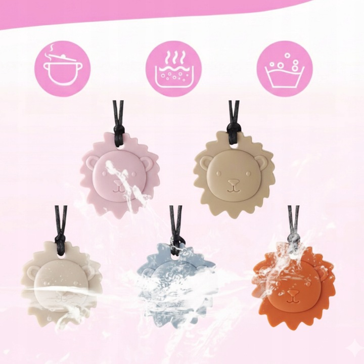 Szenzoros rágóka gyerekeknek és felnőtteknek, szilikonból készült, 1 darab, oroszlán modell, tartós, szagtalan, 36,80 cm