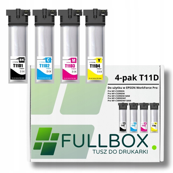Tintasugaras nyomtatópatronok Fullbox 4x készlet EPSON T11D1 T11D2 T11D3 T11D4, többszínű