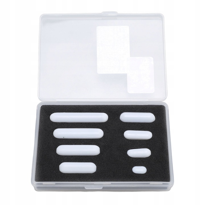 Set 8 piese tije magnetice de amestecare PTFE, dimensiuni 10x15x20x25x30x35x40mm, pentru laborator