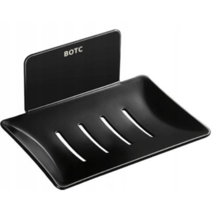 BOTC fürdőszobai tartó, öntapadós szappantartó, fekete, 1 darab