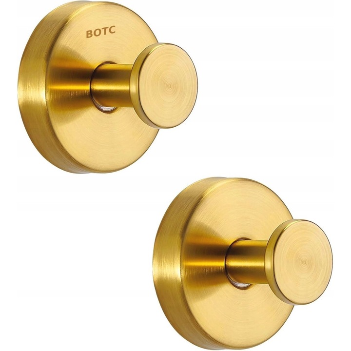 Suporturi de baie cu prindere prin ventuza - Set 2 bucati, BOTC, rezistent, din otel inoxidabil, capacitate 15 lb, pentru suprafete netede