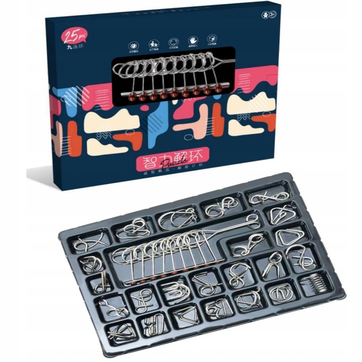 Fém puzzle 25 darabos, intelligencia játék