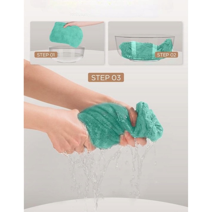 3 darab mikroszálas hajszárító törölköző készlet, 10"x26" (25x65cm), színes