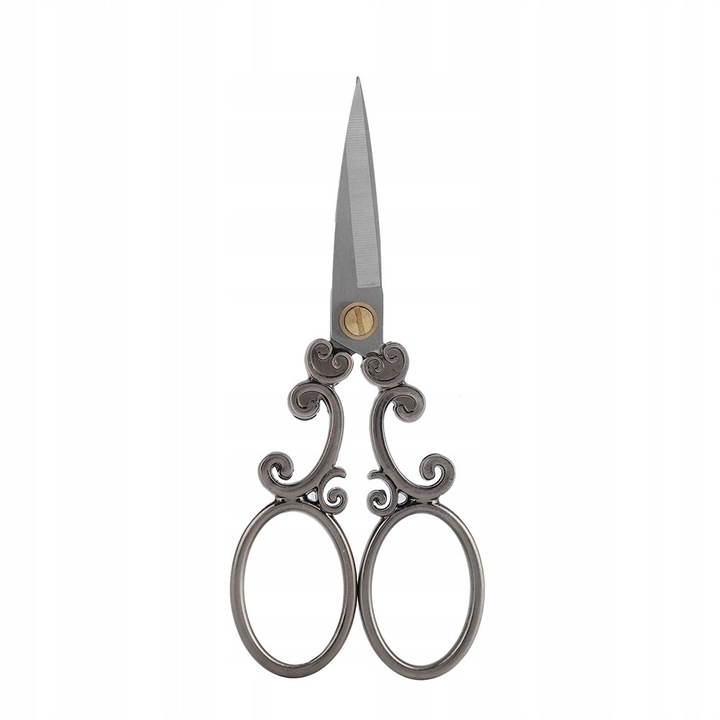 Varróolló, 13cm, fém, vintage design, ezüst