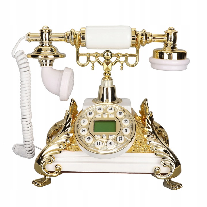 Telefon fix retro, decorativ, cu functii avansate, multicolor, set complet