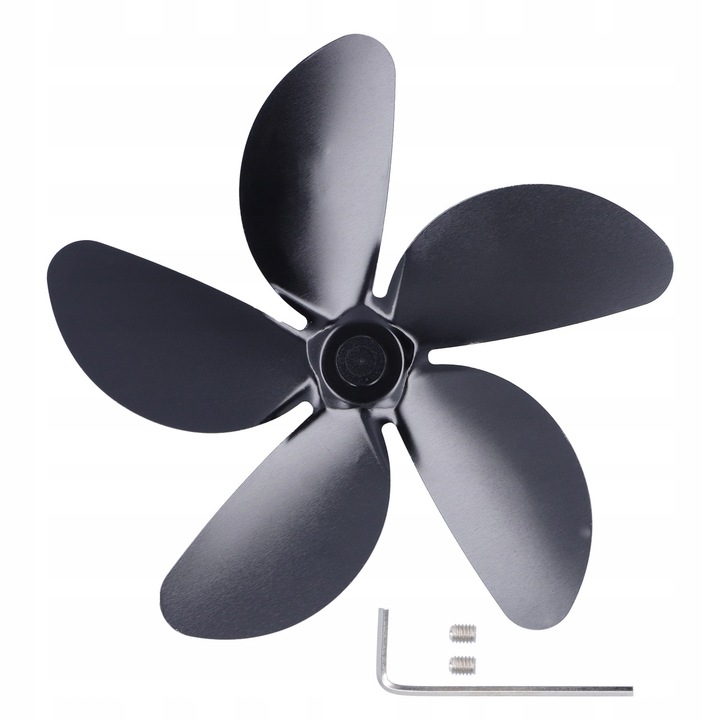 Paleta ventilator pentru semineu, negru, 74g, set cu surubelnita si suruburi
