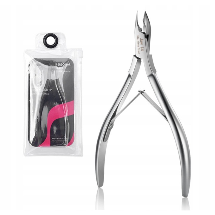 Cazki pentru cuticule din otel inoxidabil D-07, 5.5mm, lungime totala 110mm, finisaj satin, set