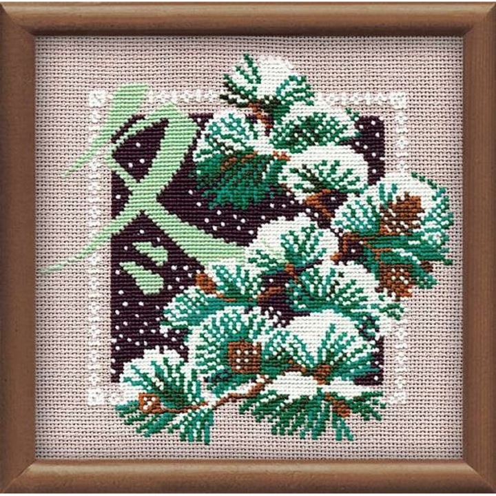 Set de broderie incrucisata 20x20 cm, Riolis, 8 culori, canava AIDA, cacao