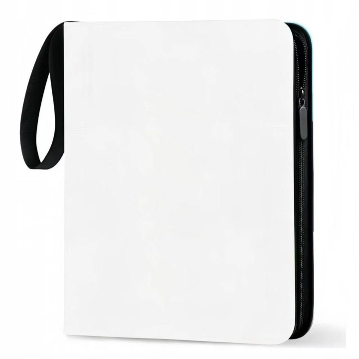 Album pentru 400 de carduri, 50 de pagini, dimensiuni 24.5x18x4.5cm, cu fermoar, piele PU, design personalizabil