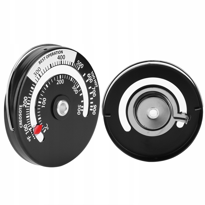 Termometru pentru semineu, 0-500°C, set 2 bucati, aluminiu, 63x8,5mm