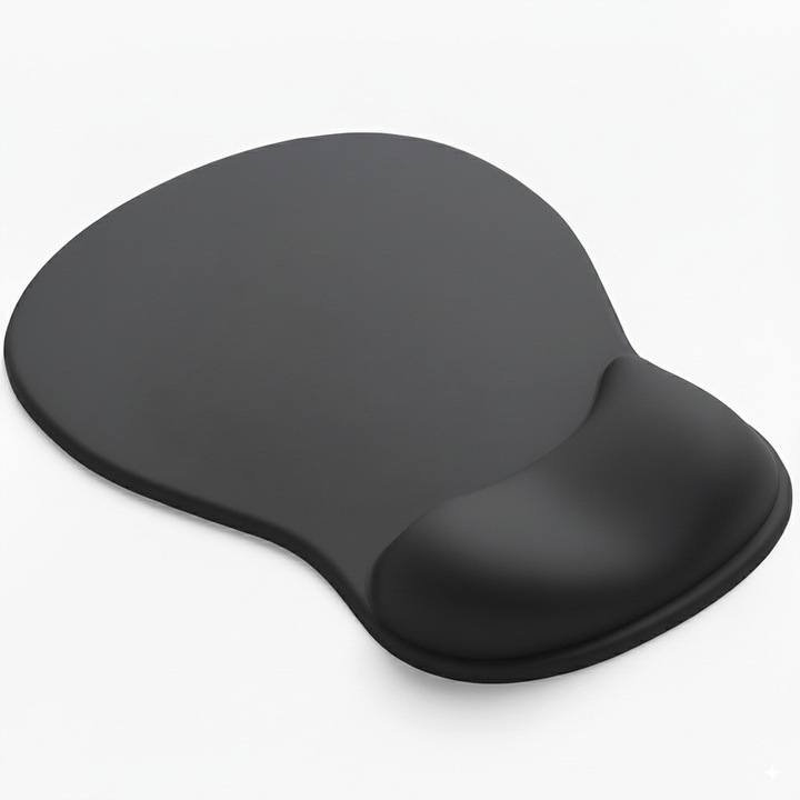 Mousepad Giecy cu suport pentru incheietura, baza antiderapanta, culoare neagra
