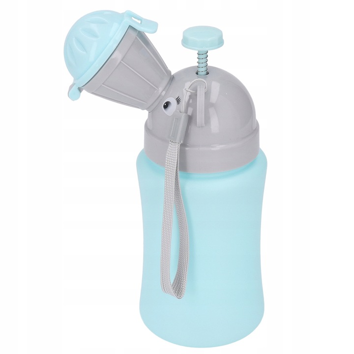 Pisuar portabil unisex, set cu lejek, capacitate 750ml, albastru, dimensiuni mici