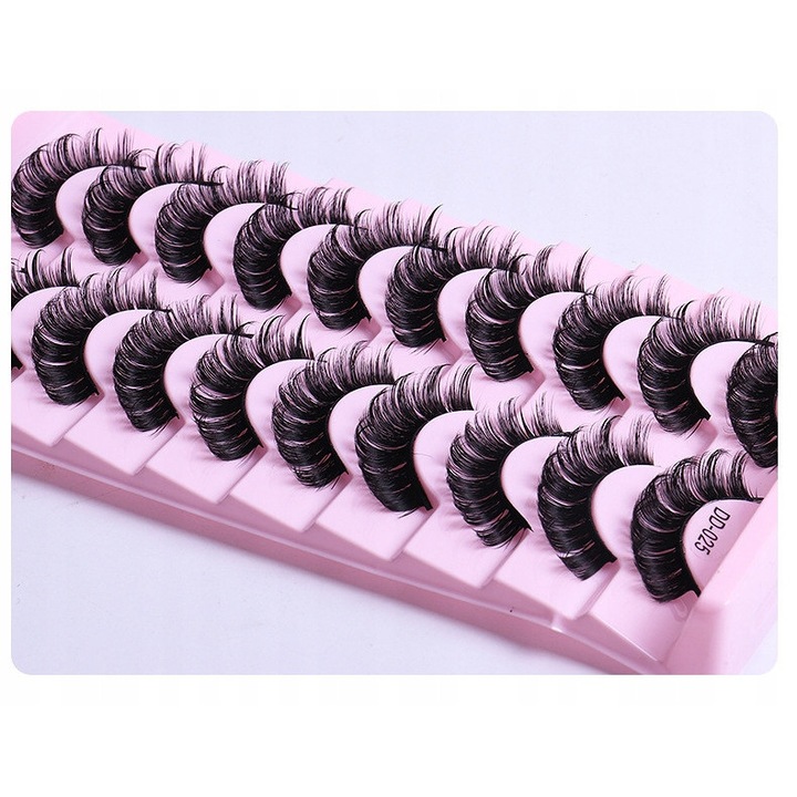 10 pár 6D műszempilla szett, 17mm, D Curl, puha és kényelmes