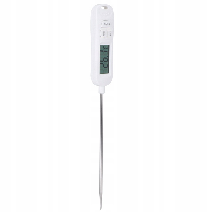 Termometru bucatarie, -50C +300C, inox, 12,6x3x1,6cm, set cu suport pentru pix
