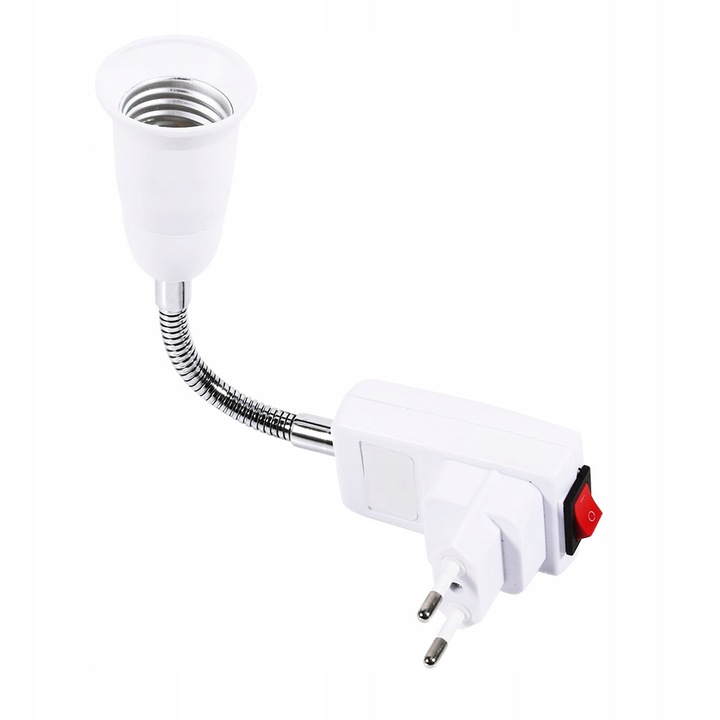Adaptor E27 cu comutator, 20cm, multicolor, set de 1 bucata