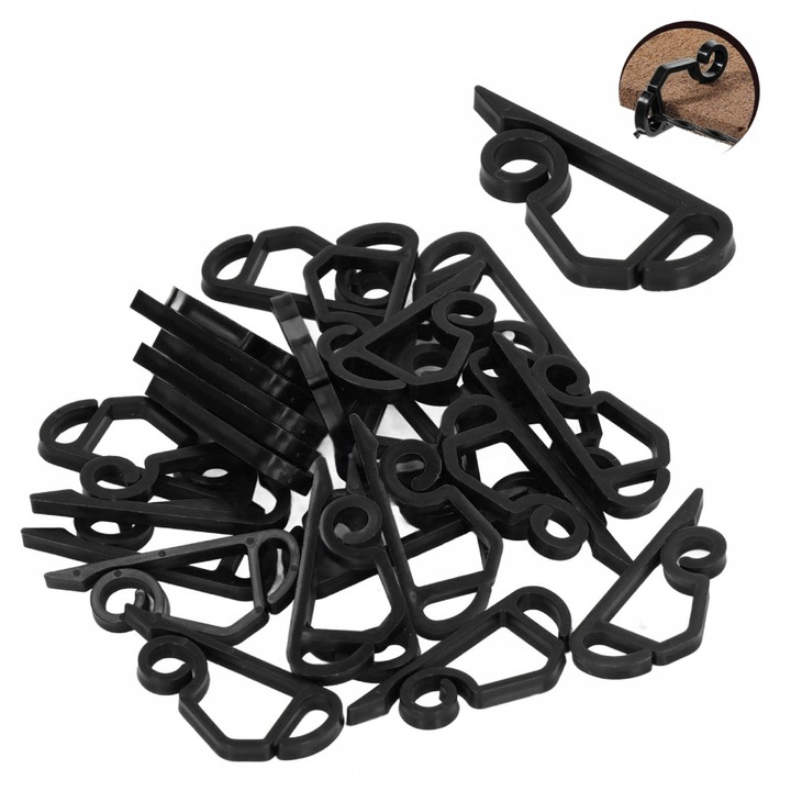 Set 100 clipsuri pentru lumini de Craciun, plastic, 4,6x2,1cm, pentru decorare randuri si gradini