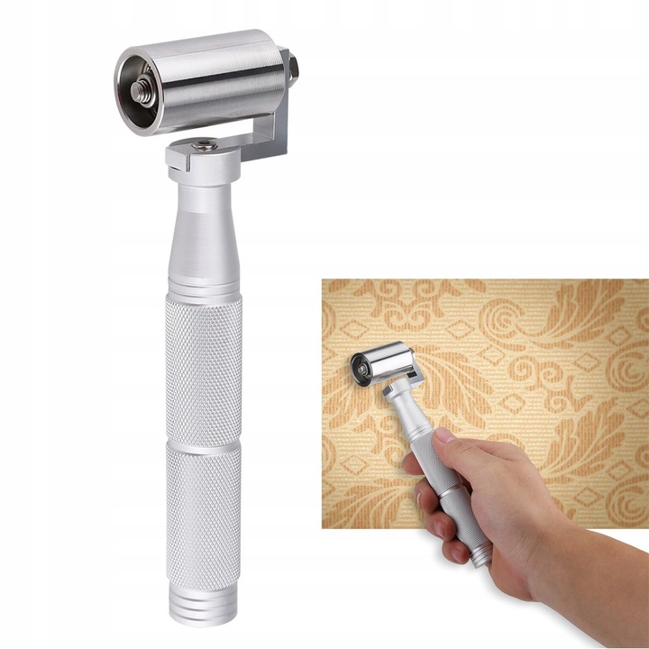 Tapétanyomó henger 13.5cm, rozsdamentes acélból, texturált, ezüst