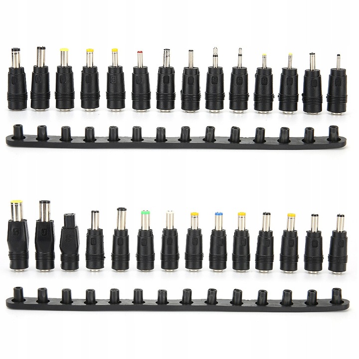 Set adaptoare alimentare 28 pcs, universal, 5.5x2.1mm, multicolor
