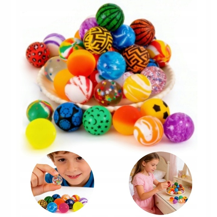 Set 40 jucarii interactive copii, bile cauciucate antistres, multicolor, 27mm