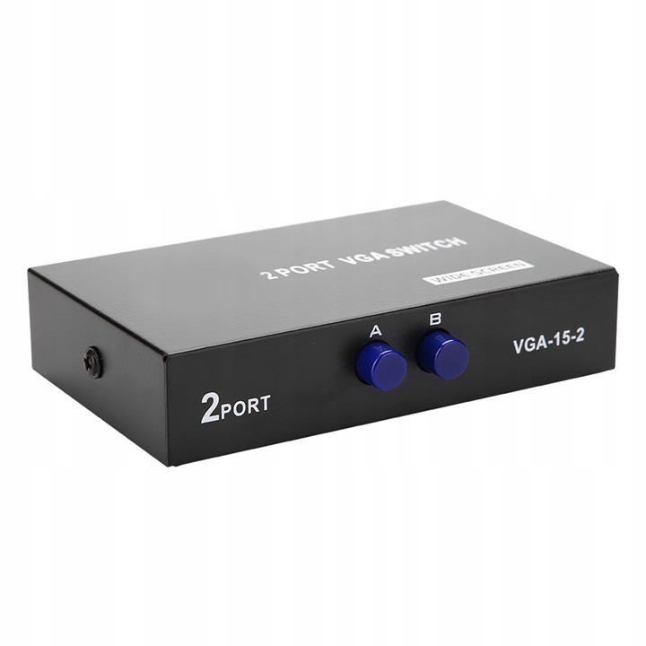 VGA kapcsoló 2 az 1-ben, 3 portos, plug and play, 12x8x3cm