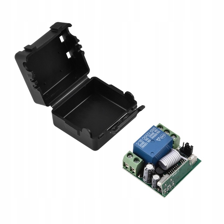 12V vezeték nélküli vezérlőmodul, vevő és adó, 315MHz, méretek 35x32x19mm, 35x60x9mm