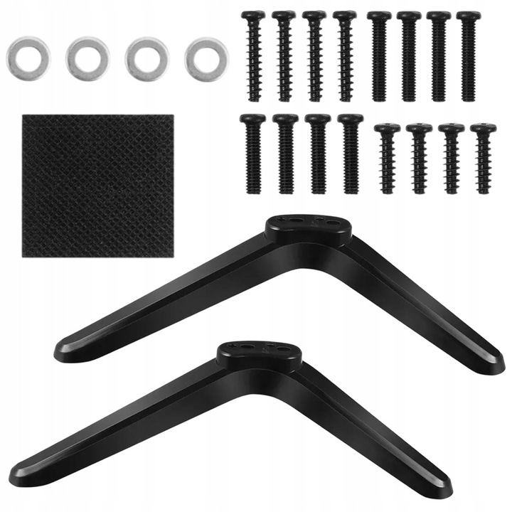 Set suporturi TV, 32-55 inch, stabilitate, antiderapant, negru, 21,5x5,2x3cm