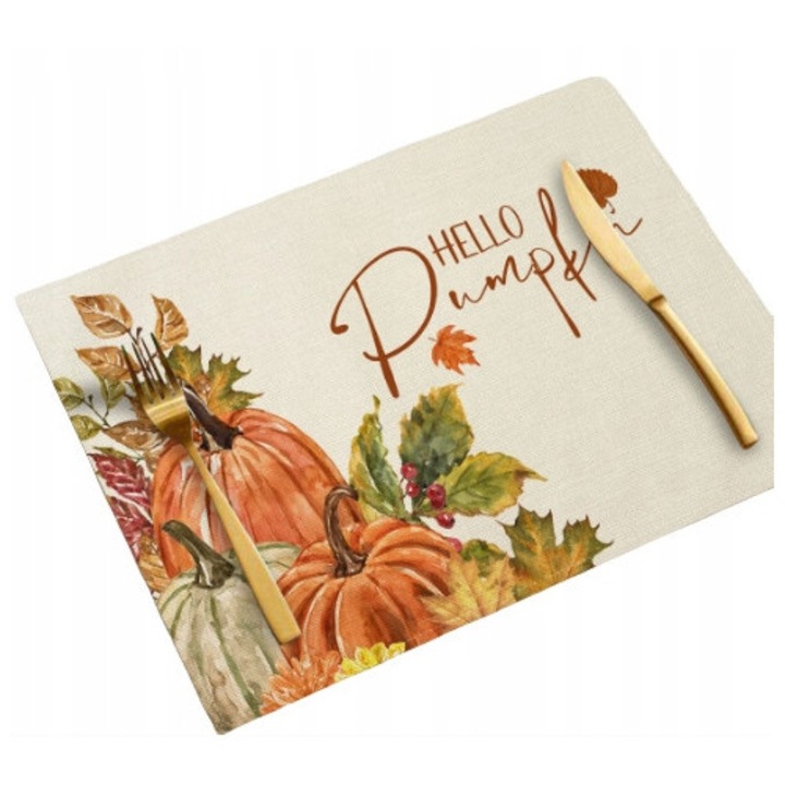 Set 4 servete de masa, model Jesien, 30x45cm, waterproof, multicolor