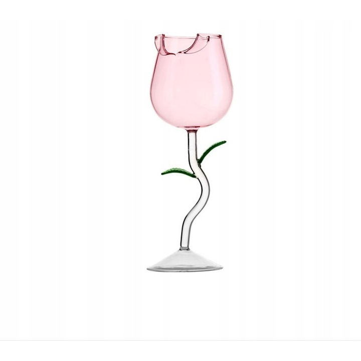 Kieliszek do wina, 150ml, przezroczysty, rozowy, set