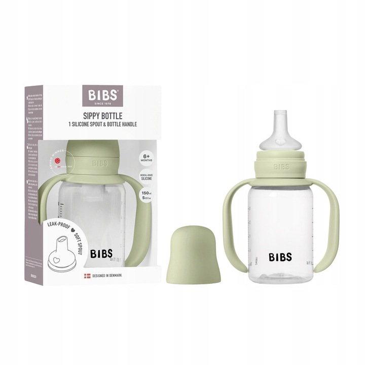 Bibs cumisüveg, 150ml, hasfájás elleni, szilikon, zöld