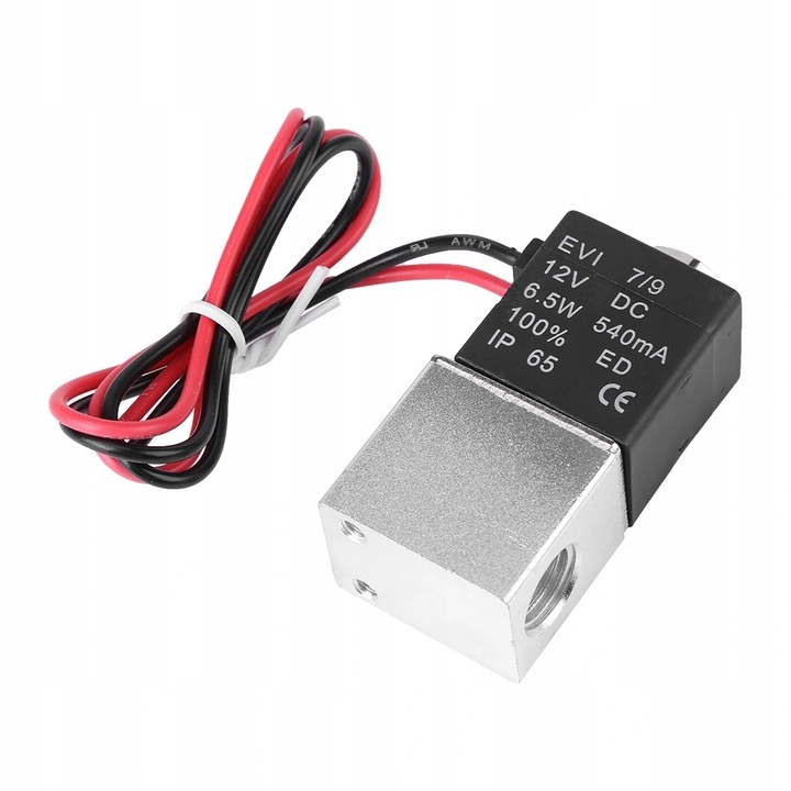 Electrovalva 1/4" DC12V, argintiu/negru