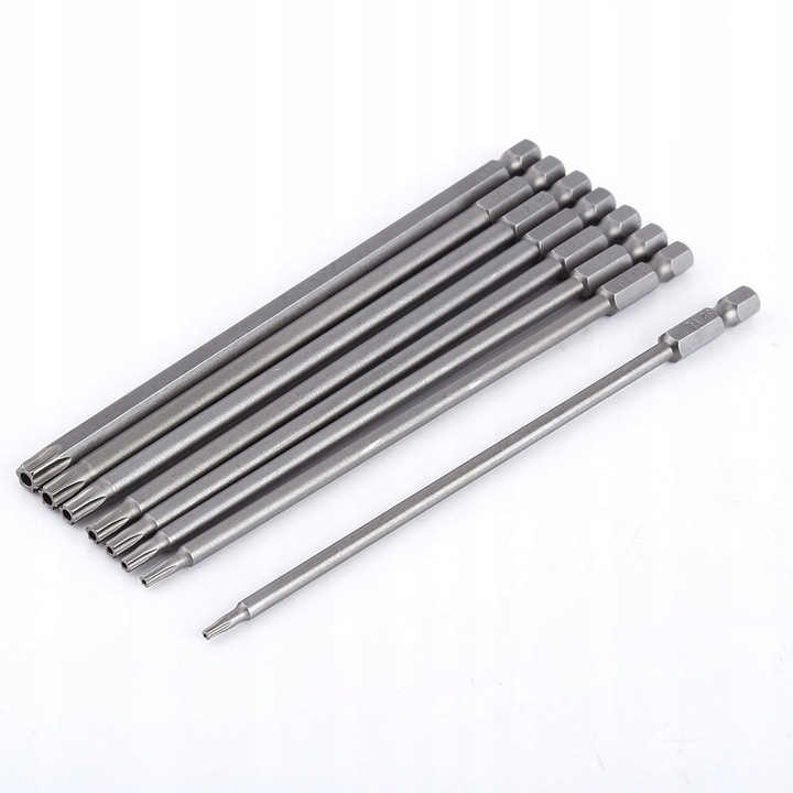 8 darabos S2 acél bit készlet csillagfejjel, 150mm