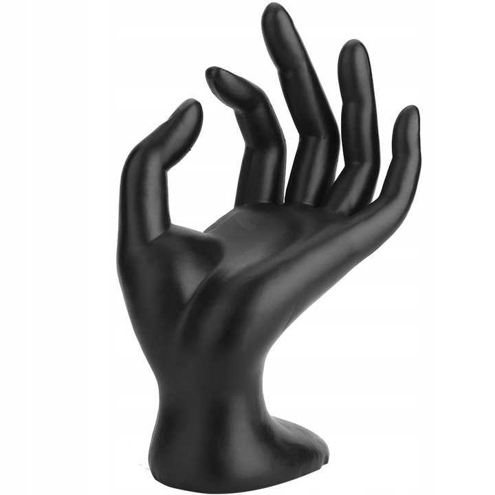 Stojak pentru bijuterii, organizator pentru inele si bratari, 16cm, negru