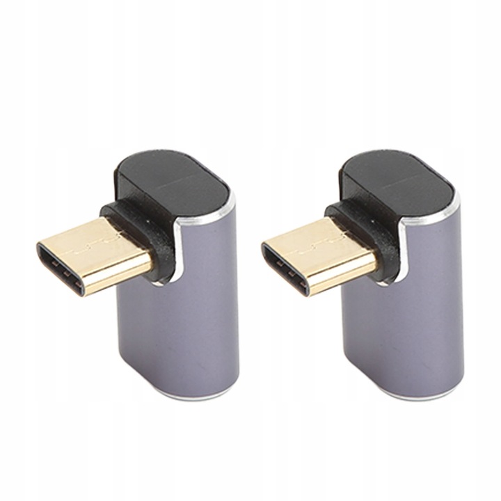 Set 2 adaptoare USB C colt 90°, 40 Gb/s, 100 W, 19x15x12mm