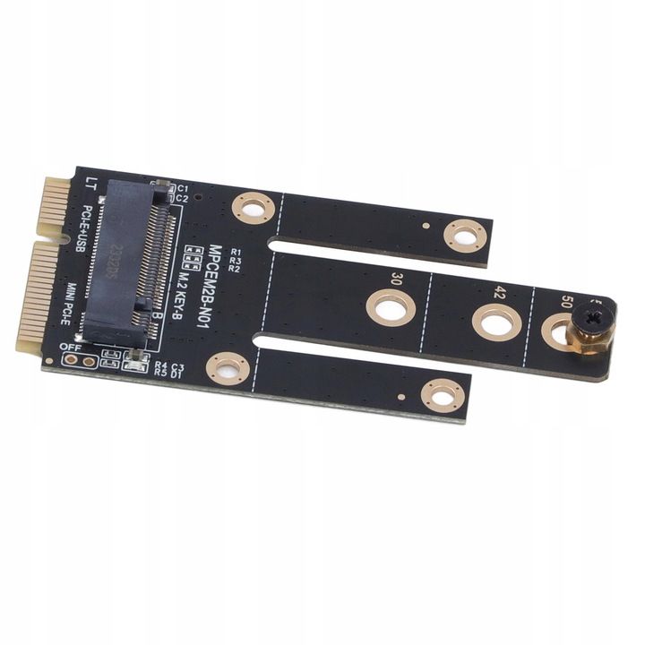 Adapter Mini PCIe la M.2 NGFF, suporta carduri de retea, dimensiune 69,6x30,4mm, set cu suruburi