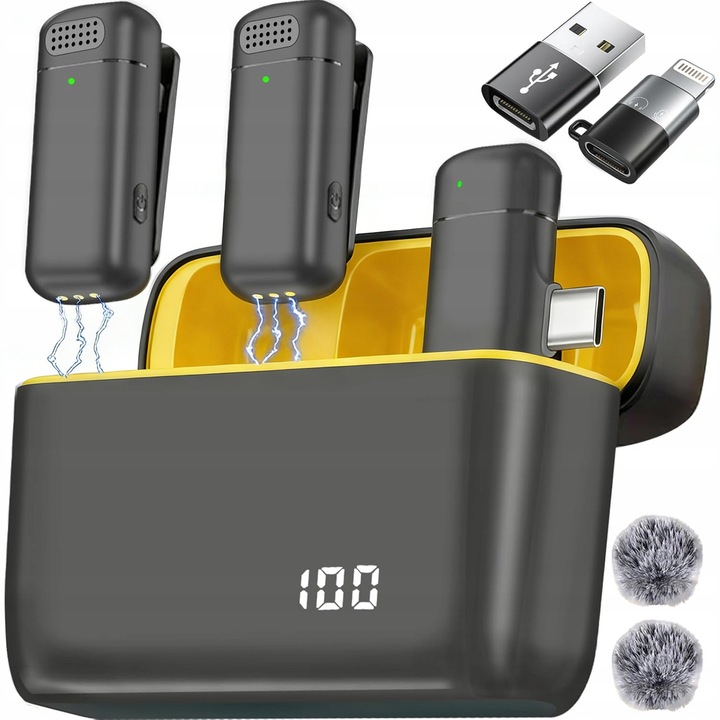 Vezeték nélküli Lavalier felvevő mikrofon USB-C telefonhoz iPhone X2