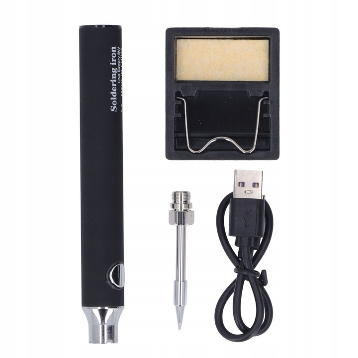 Luta electrica portabila USB, 1100 mAh, 330-450°C, set complet