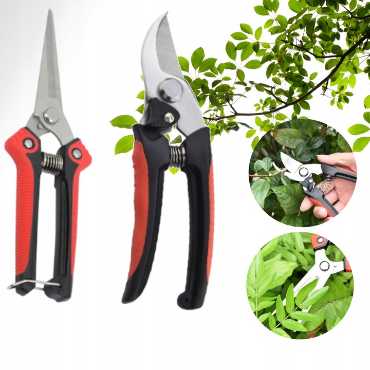 Set foarfeci de gradina, inox, 2 bucati, 20,5x4,5cm si 18x4,5cm