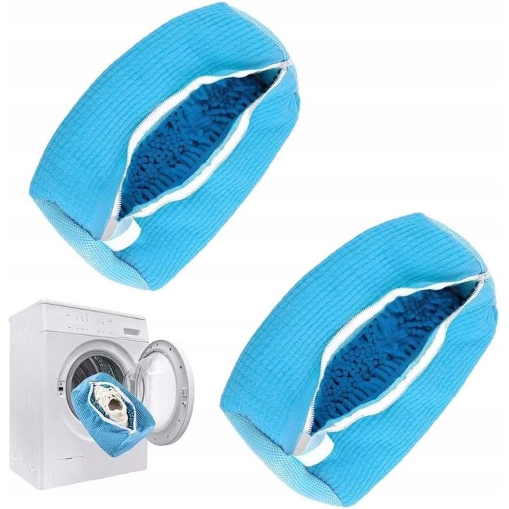 Set 2 saci de spalare pentru incaltaminte cu fermoar