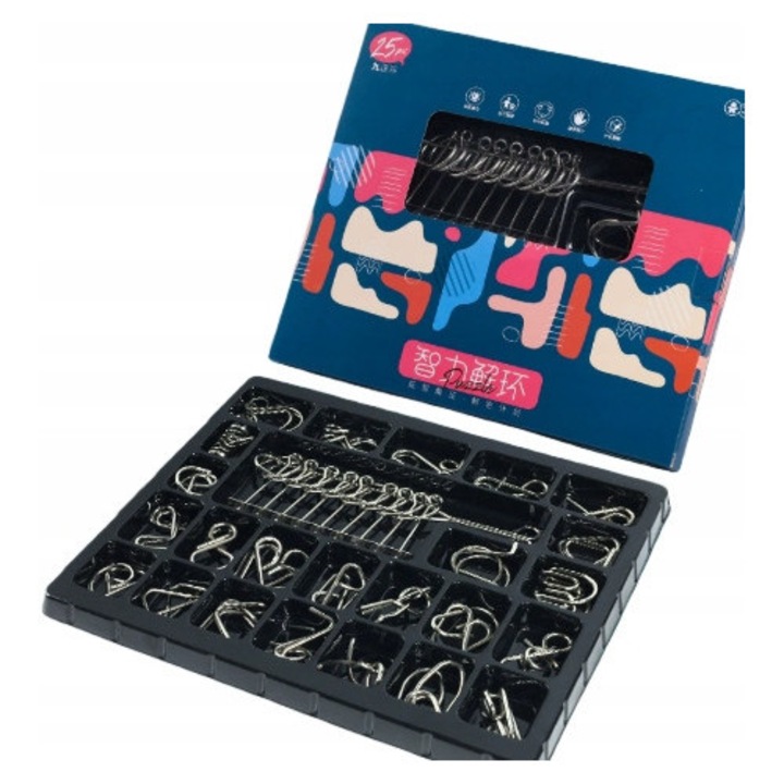 Puzzle metalic 25 piese, set Lamiglowki