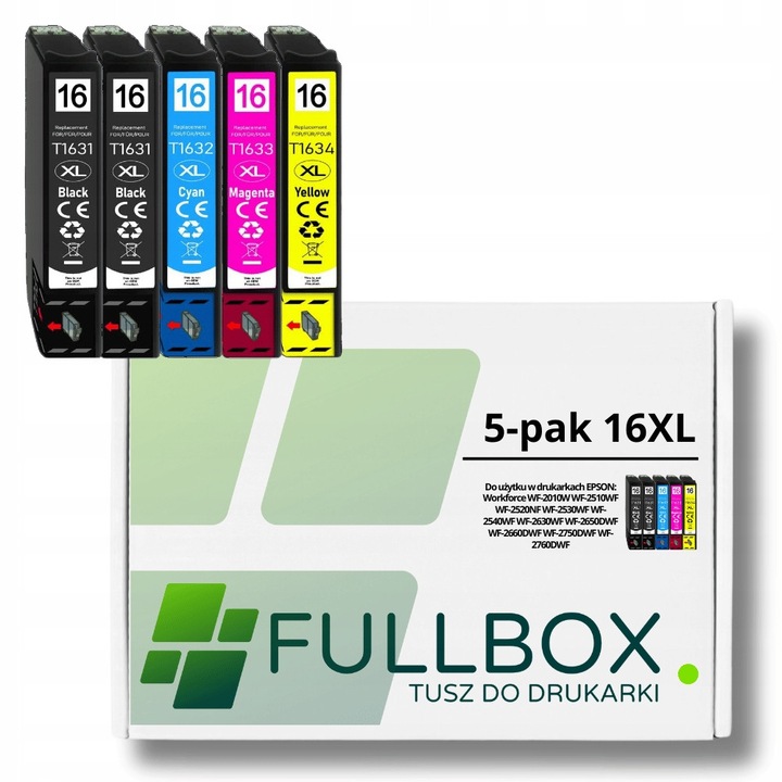 5-pak tusz compatibil 16XL FULLBOX CMYK, 2x18,2ml, 3x15ml