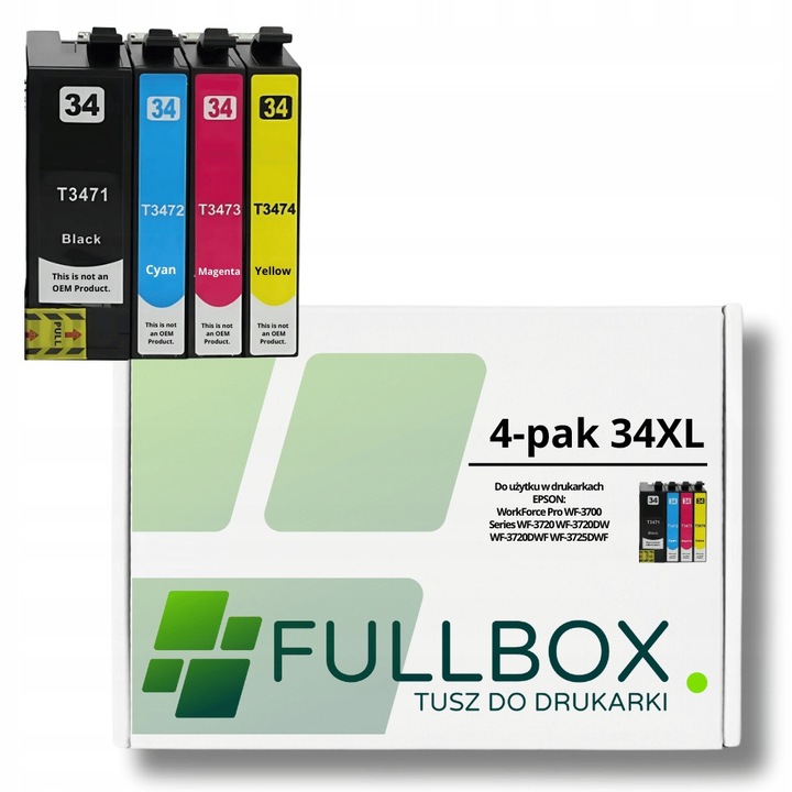 4-pak tusz compatibil 34XL FULLBOX CMYK 30ml x 1, 15ml x 3